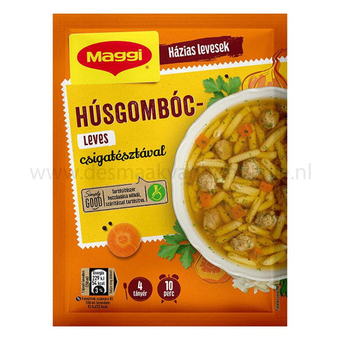 Húsgombócleves csigatésztával